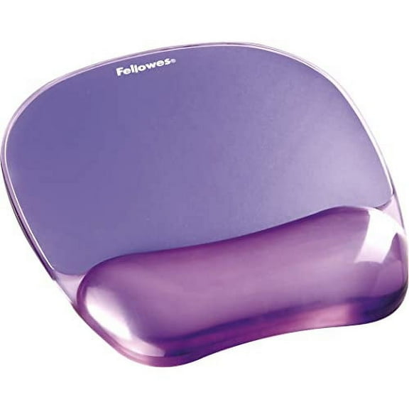 Fellowes Gel Crystal Transparent Mousepad and Wrist Rest - Purple, 9.05" x 7.95"