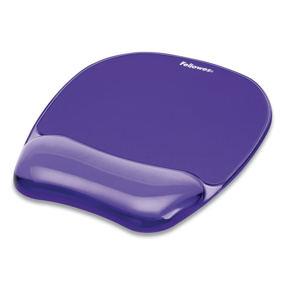 Fellowes Gel Crystals Mouse Pad with Wrist Rest, 7.87 x 9.18, Purple