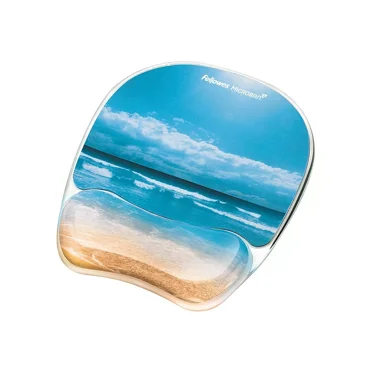 Fellowes Gel Mouse Pad With Wrist Rest – Sandy Beach – 7-7/8 X 9-1/4 Inches