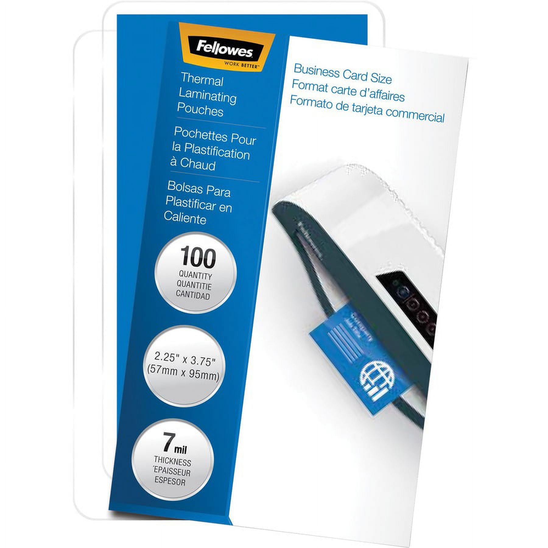 Fellowes Business Card Glossy Laminating Pouches - Sheet Size Supported: Business Card - Laminating Pouch/Sheet Size: 3.75 Fellowes Business Card Glossy Laminating Pouches - Sheet Size Supported: Business Card - Laminating Pouch/Sheet Size: 3.75
