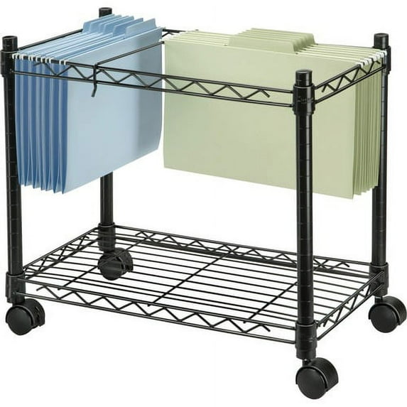 Fellowes High-Capacity Rolling File Cart - 4 Casters - Metal, Steel - x 24" Width x 14" Depth x 20.5" Height - Black - 1 Each | Bundle of 5 Each