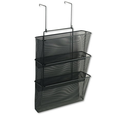 Fellowes Wire Mesh 3-Pocket Letter-Size Over-the-Panel File Organizer, Black