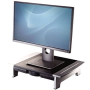 Fellowes Office Suites Monitor Riser Up to 21" Screen Support - 80 lb Load Capacity - 4.2" Height x 19.9" Width x 14.1" Depth - Black, Silver
