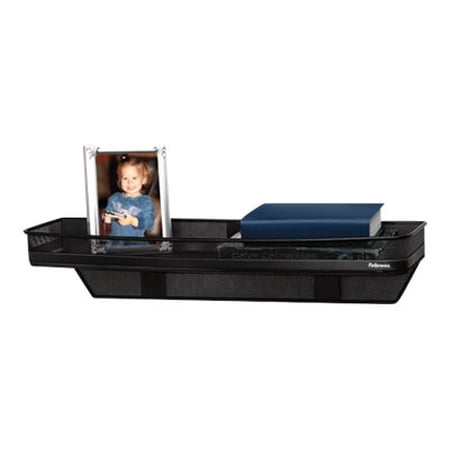 Fellowes Mesh Partition Shelf, 4" x 18 1/2", Black