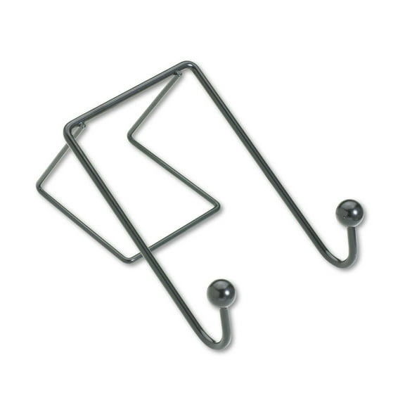 Fellowes Mfg Co. 75510 4 in. x 5.13 in. x 6 in. Over-the Panel Mount Partition Additions Wire Double-Garment Hook - Black