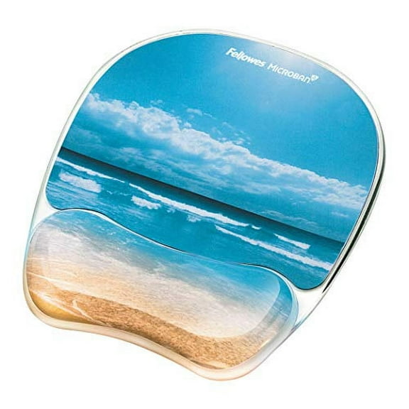 Fellowes Fellowes Photo Gel Mouse Pad And Wrist Rest With Microban Protection, Sandy Beach (9179301), Blue, 9.25" X 7.31" Mouse_Pad