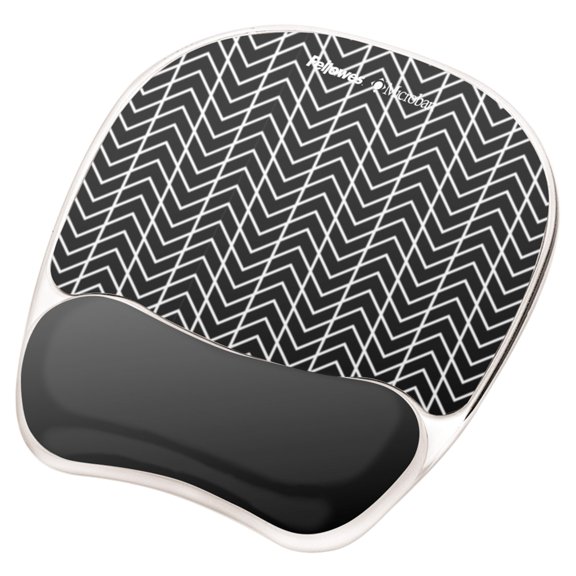 Fellowes Photo Gel Mouse Pad with Wrist Rest with Microban Protection, 7.87 x 9.25, Chevron Design