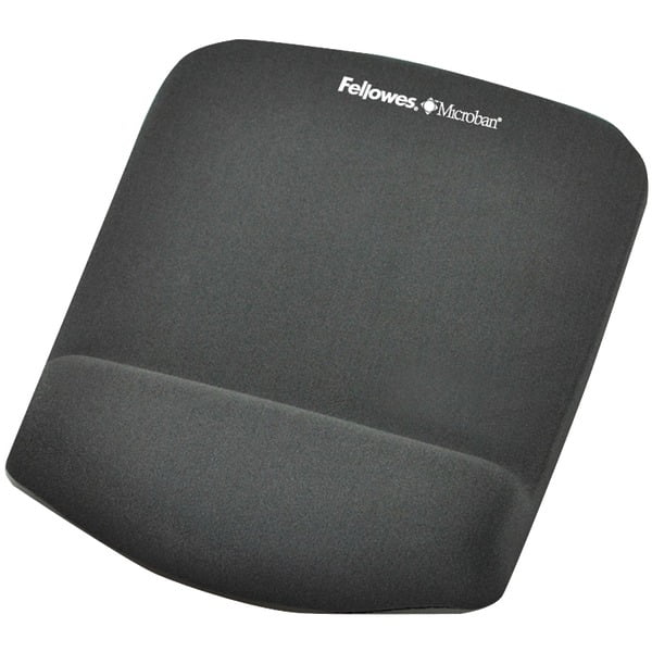 Fellowes Mfg Co. 9252201 7.25 in. x 9.37 in. Plush Touch Mouse Pad with Wrist Rest - Graphite