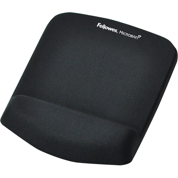 Fellowes PlushTouch Mouse Pad Wrist Rest with Microban, Black