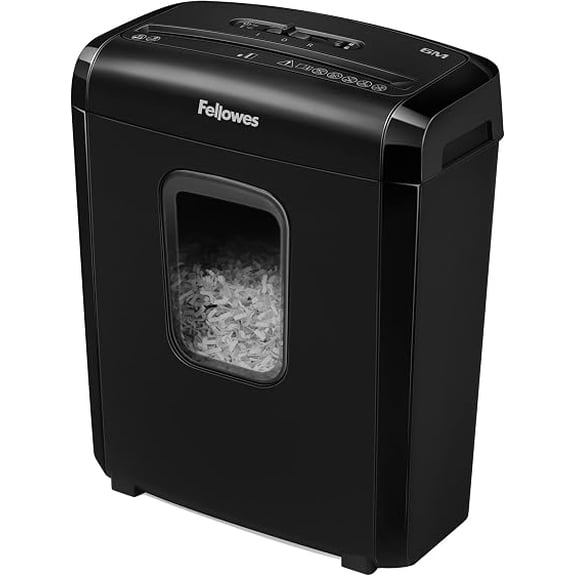 Fellowes Powershred 6M Mini Cut Paper Shredder 6 Sheet P4 Security 13L Bin Black