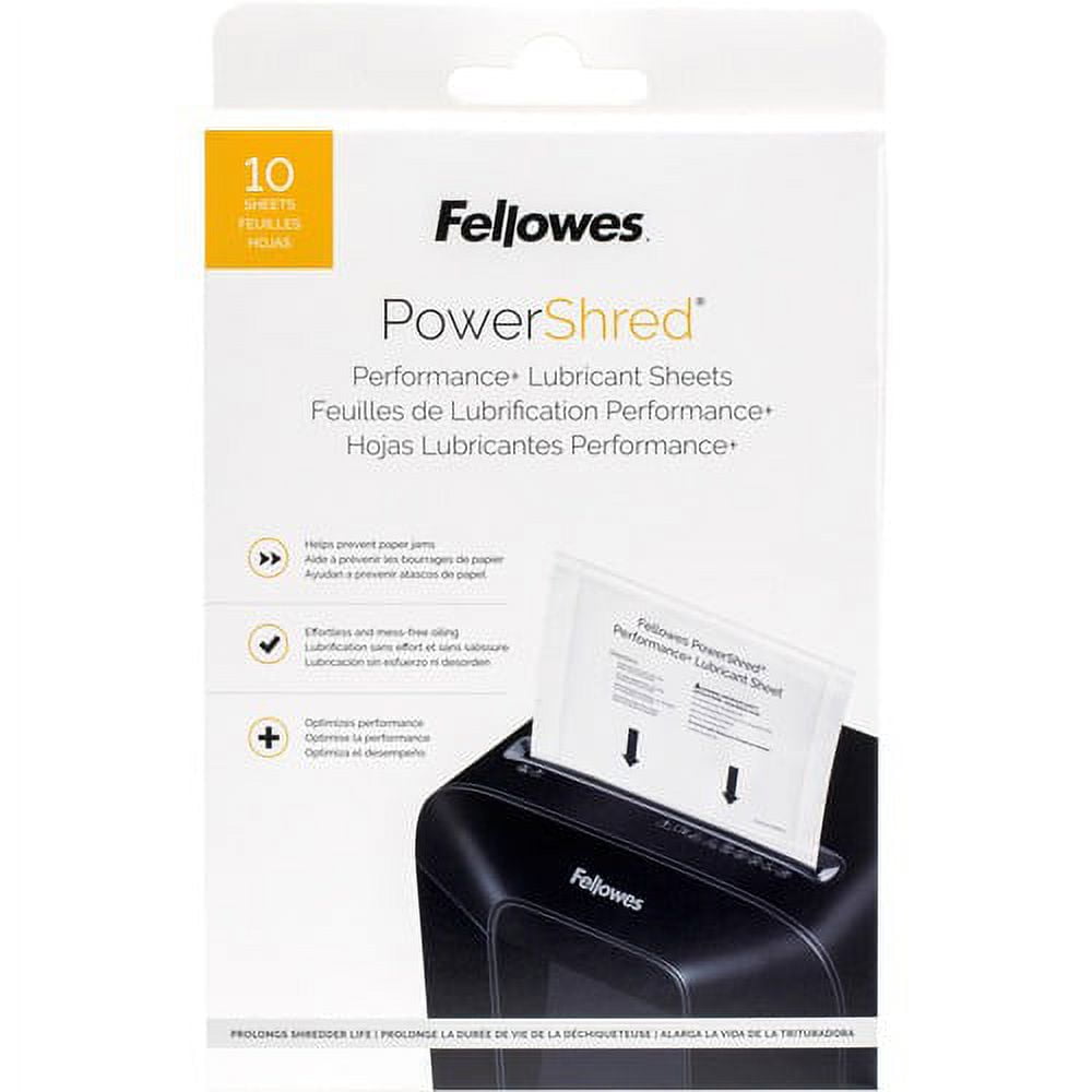 Fellowes Powershred Performance+ Lubricant Sheets - Dust Retention - White | Bundle of 2 Packs
