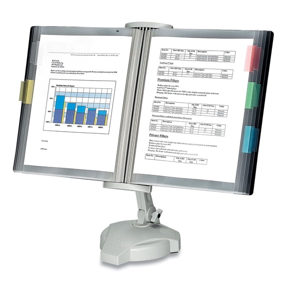 Fellowes Reference Rack, Plastic, Letter, 10 Pockets, Platinum -FEL22300