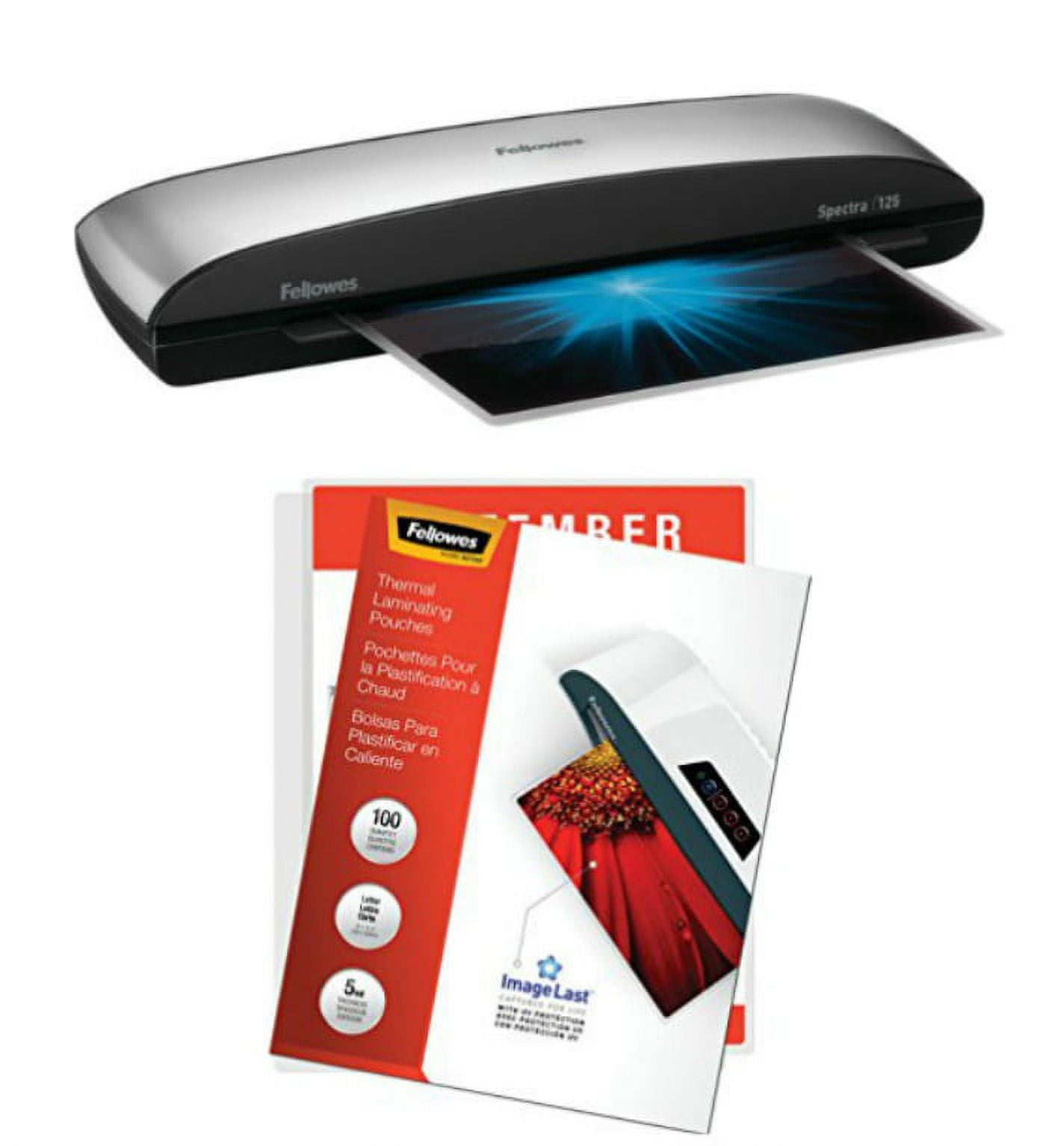 Fellowes Spectra 125 Laminator with 100 LetterSize 5mil ImageLast Jam