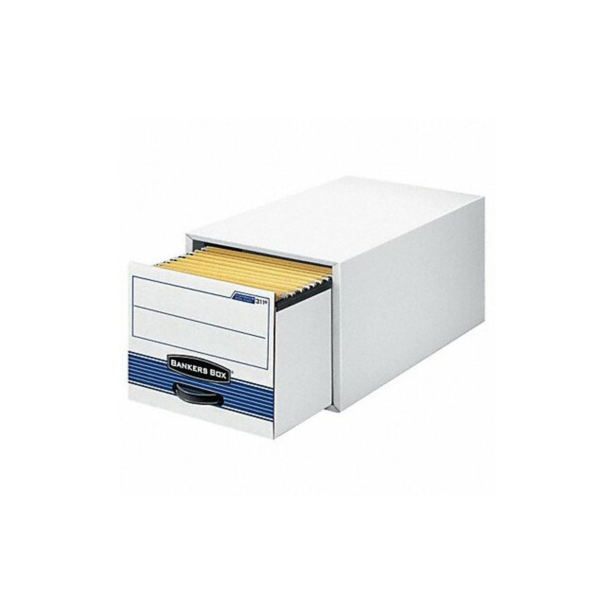 White and Blue Corrugated Fiberboard 5-Drawer Stackable Storage System