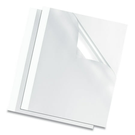60 Sheet Capacity 8.5 in. x 11 in. Thermal Binding System Covers - Clear/White (10/Pack)