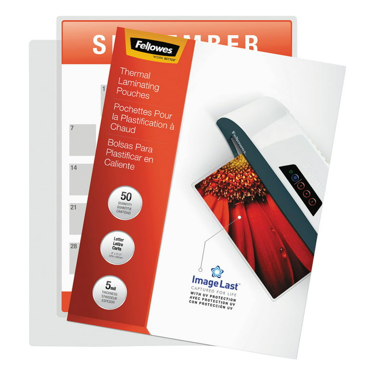 Fellowes Thermal Laminating Pouches, ImageLast, Jam Free, Letter