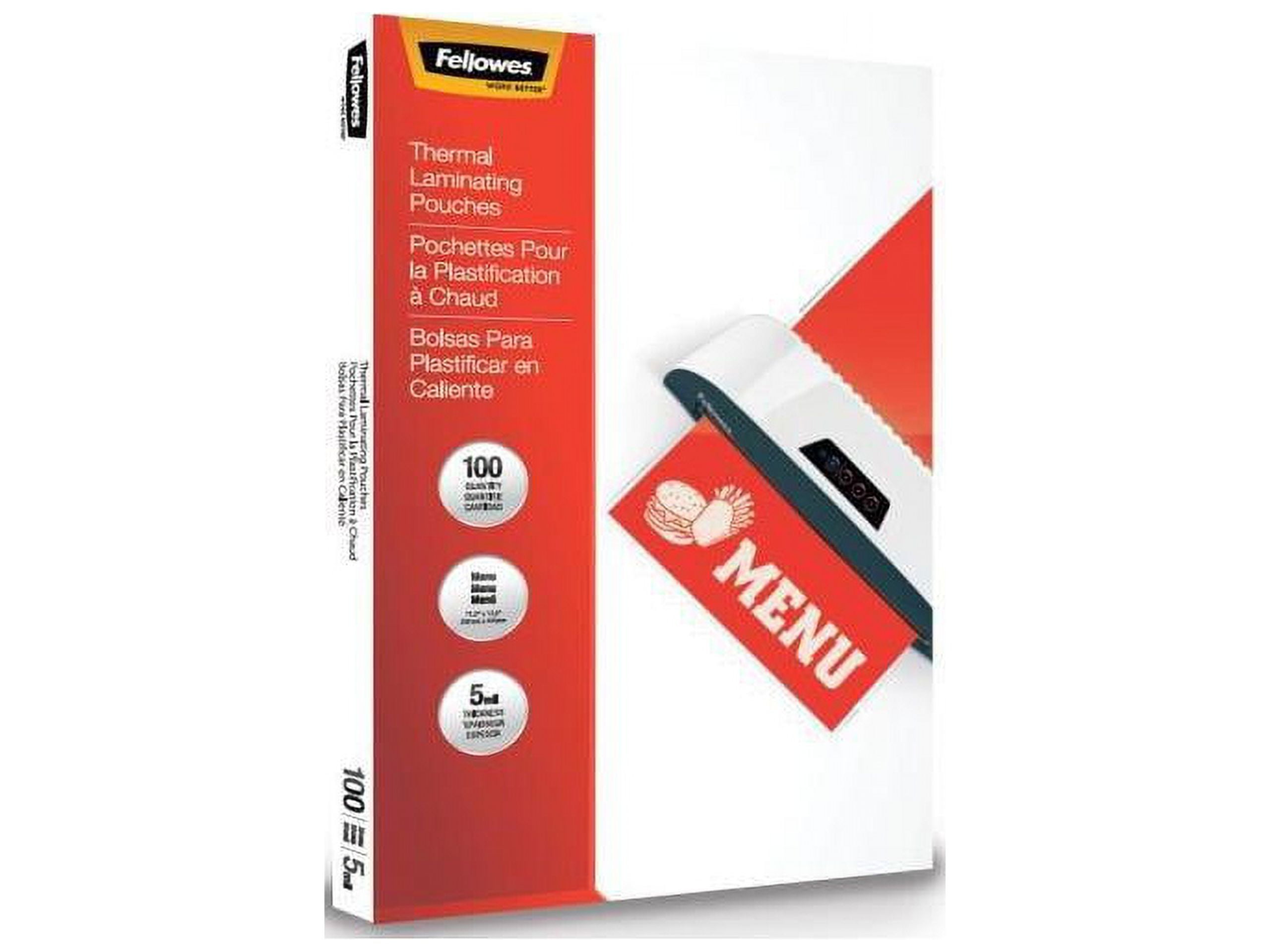 Laminating 5746001 5 Fellowes Pouches Thermal 100/Pack Menu mil