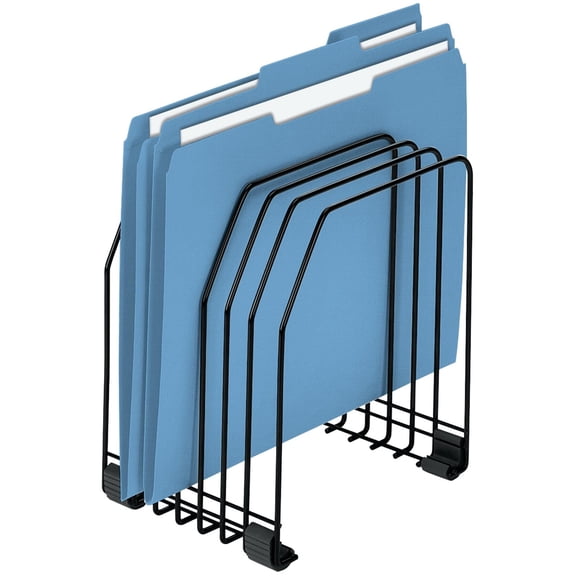 FELLOWES WORKSTATION FILE ORGANIZER, 7 SECTIONS, WIRE, BLACK