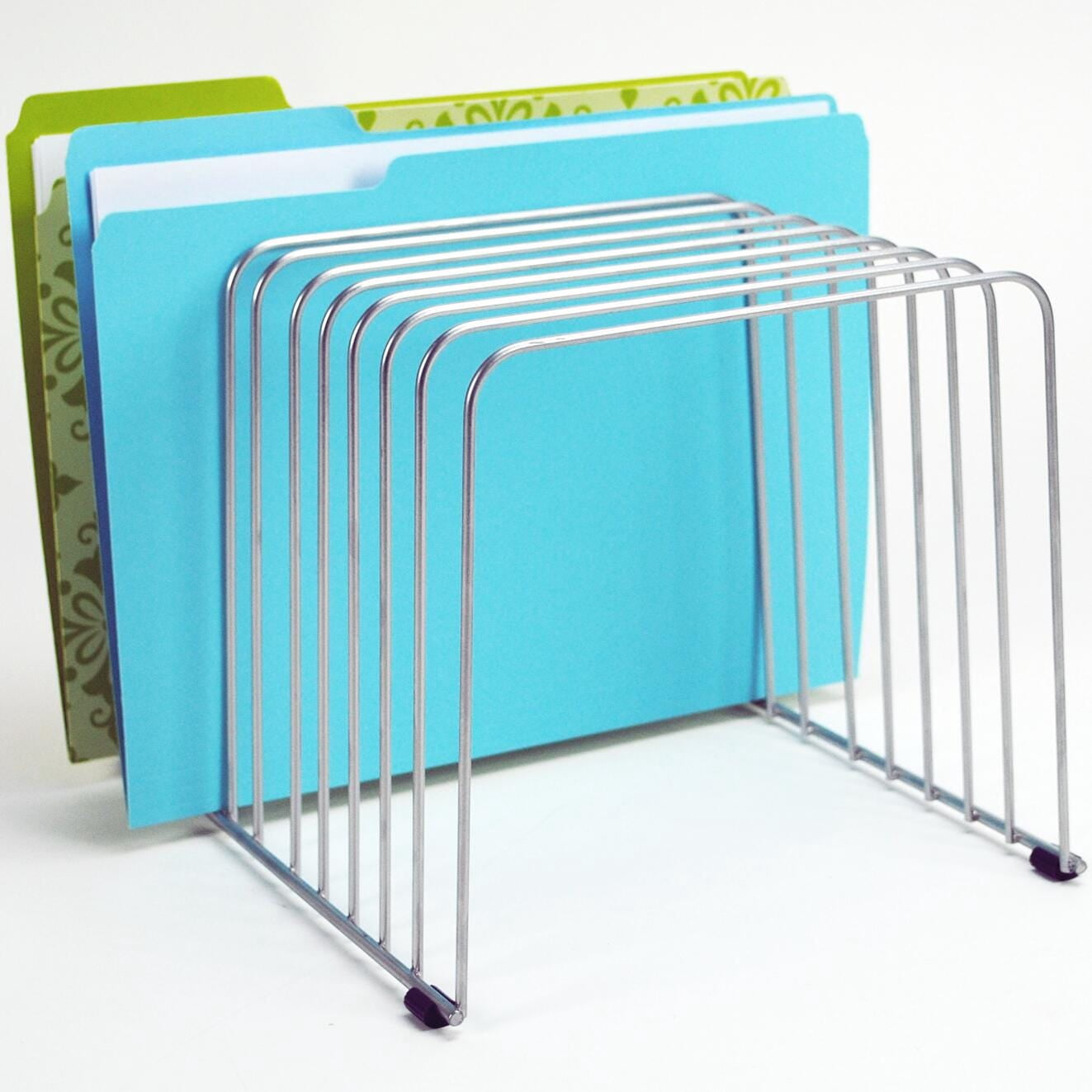 FELLOWES DESKTOP ORGANIZER, 11 SECTIONS, 9" x 11.375" x 8", WIRE, SILVER