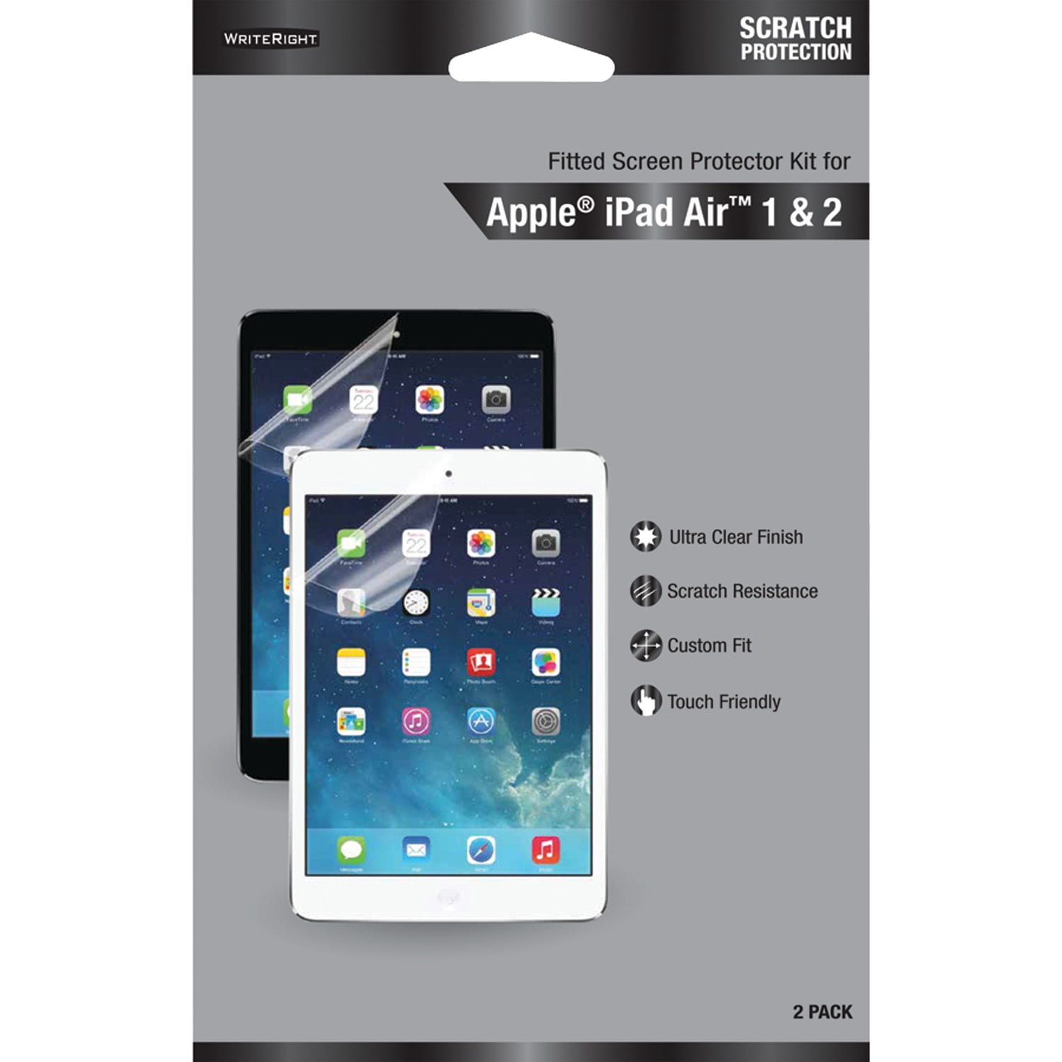 Writeright Screen Protector Fellowes WriteRight Screen Protectors for iPad Air 2/iPad Air, 2 pk ...