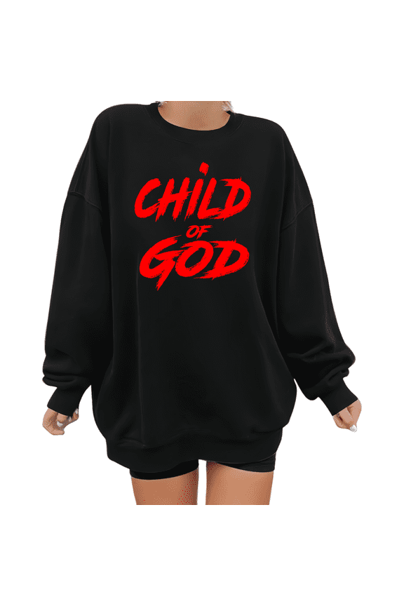 Fellowship Event Standout Red Black Print Sweatshirt Graphic Sweatshirt Child of God Oversized Crewneck S-3XL Tops