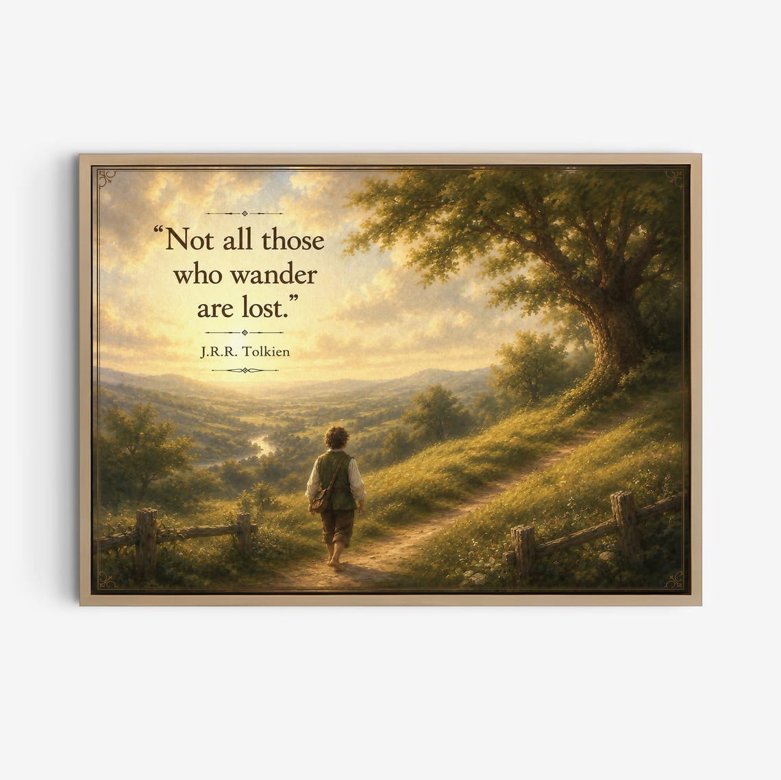 Fellowship Halfling Power Ring Fantasy Landscape Wall Art Print, Living ...