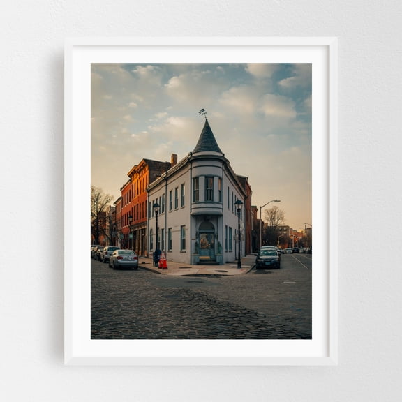 Fells Point Corner, Baltimore 02 - Baltimore Maryland Photography White Framed Wall Art Print 16 x 20 inches