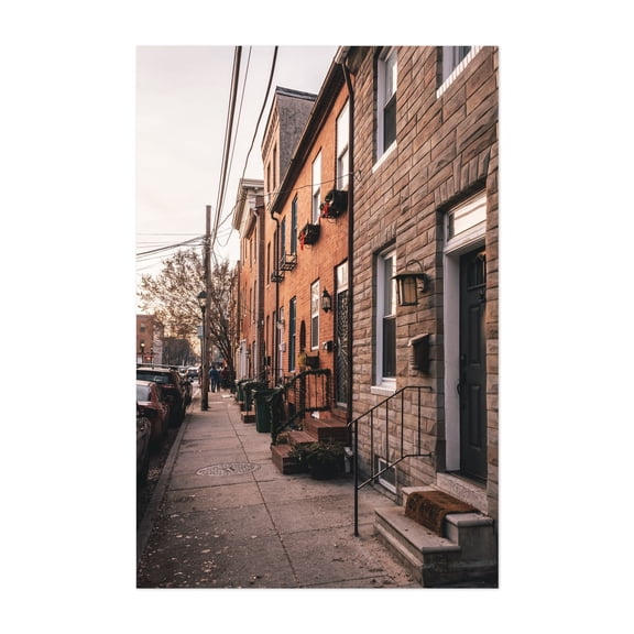 Fells Point Row Houses - Baltimore Maryland Photography Unframed Wall Art Print 5 x 7 inches