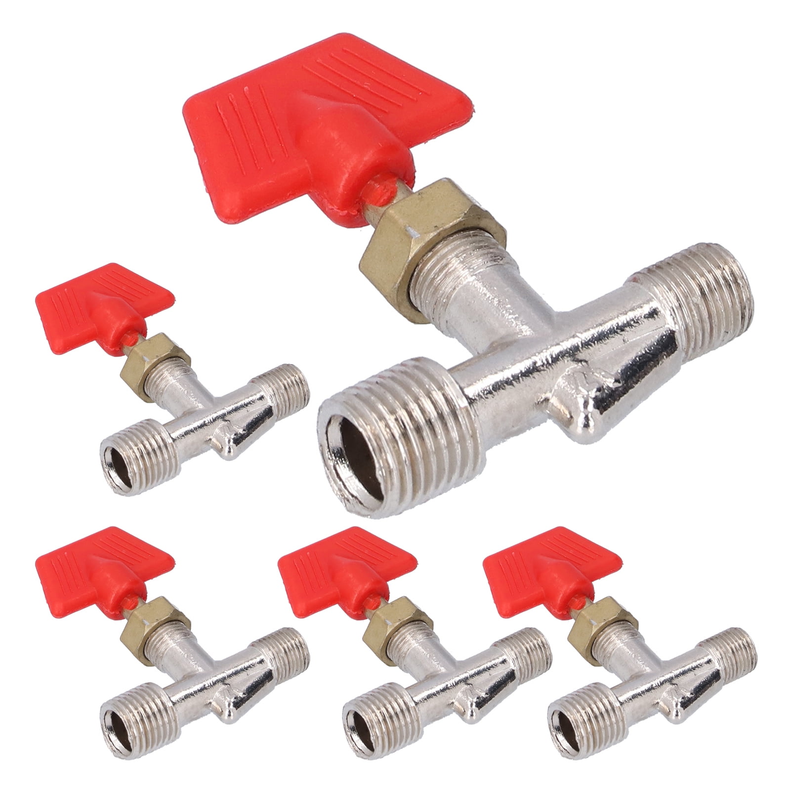 Felmuzaro 5-Piece Needle Valve Straight Through Water Pipe Air Hose ...