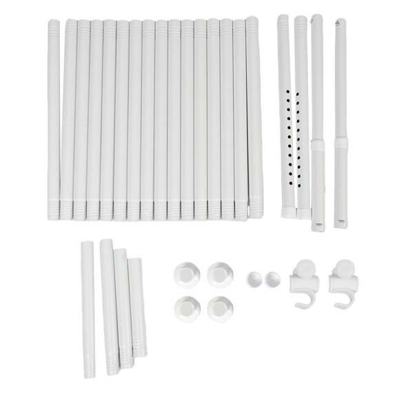 Felmuzaro Room Divider Curtain Rod, Heavy Duty Carbon Steel Tension Rod Room Separation Stand, Matte White