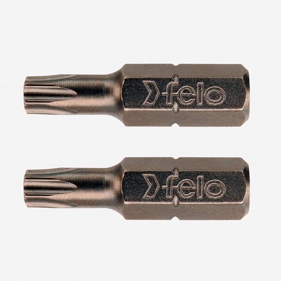 Felo 10296 Torx T25 x 1" Bits on 1/4" stock - 2 per pkg