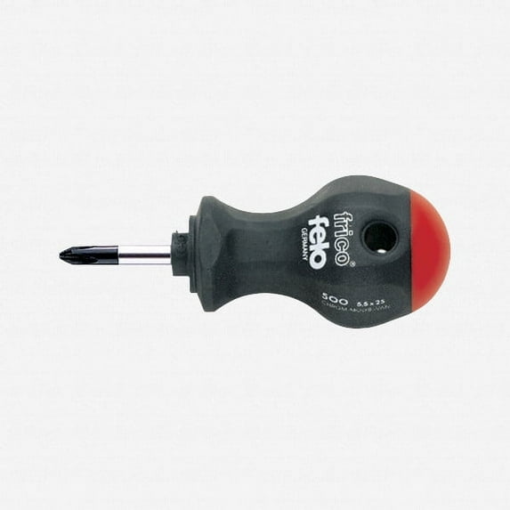 Felo #2 x 25mm Pozidriv Stubby Screwdriver - Multi-component Handle