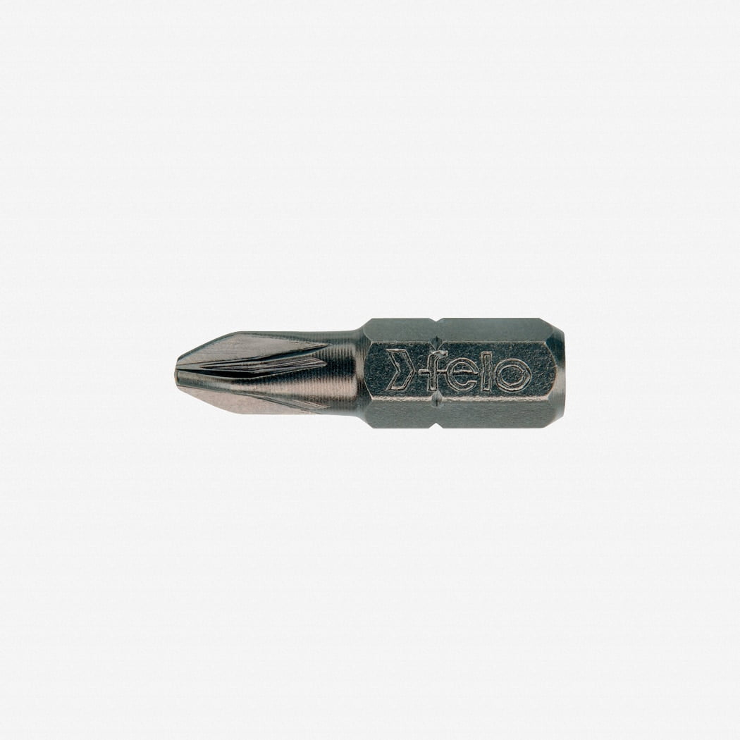 Felo Pozidrive PZ 2 Screwdriver Bit - 2 Inch Length, 1/4 Inch Hex Shank
