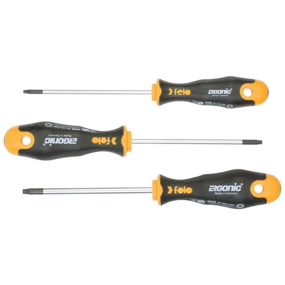 Felo Ergonic 3 Piece Torx Screwdriver Set - T10, T15, T20