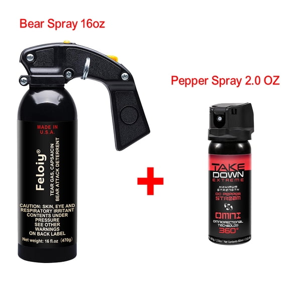 Feloiy 16 oz Bear Repellent Spray with Pepper Spray 2.0 OZ