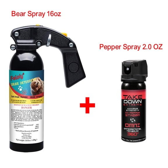 Feloiy 16oz Bear Spray with Pepper Spray 2.0 OZ