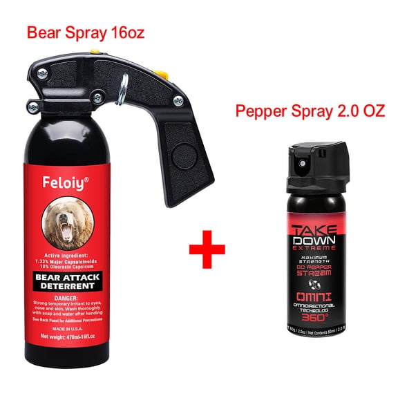 Feloiy 16oz Bear Spray with Pepper Spray 2.0 OZ