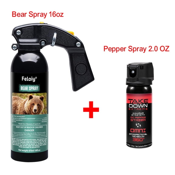 Feloiy 16oz Bear Spray with Pepper Spray 2.0 OZ