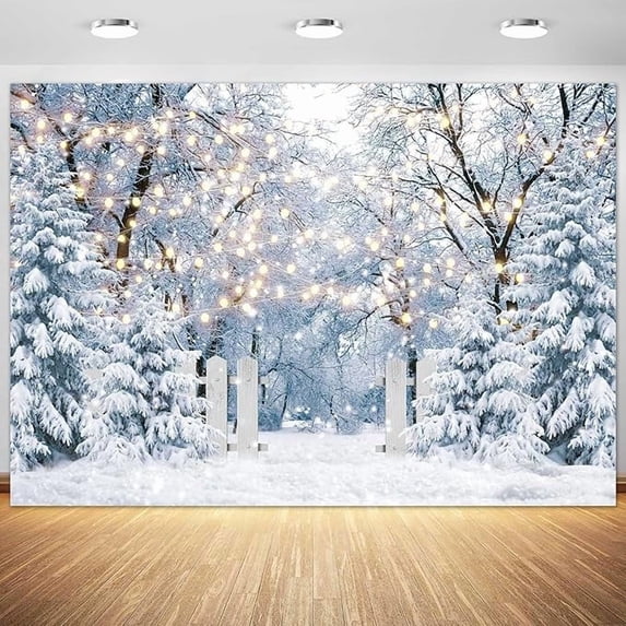 Felortte 7x5ft Blue Winter Forest Scene Photography Backdrop Wonderland ...