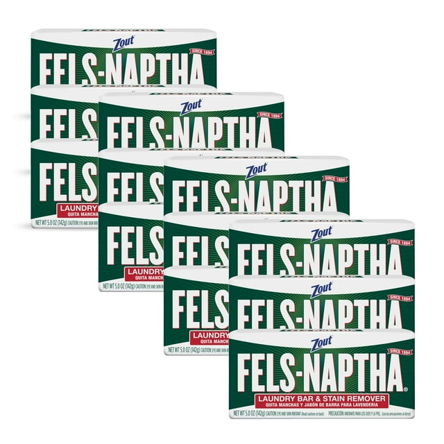 Fels Naptha Laundry Soap Stain Remover Bar, Pack of 12