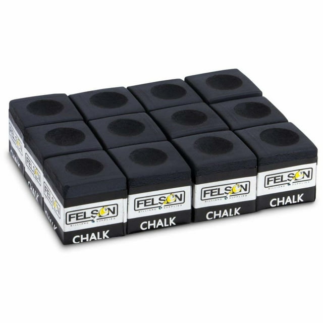 Felson Billiards Supplies Pool Chalk 12 Pack, Black Pool Table