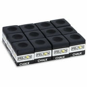 Felson Billiards Supplies Pool Chalk 12 Pack, Black Pool Table Accessories
