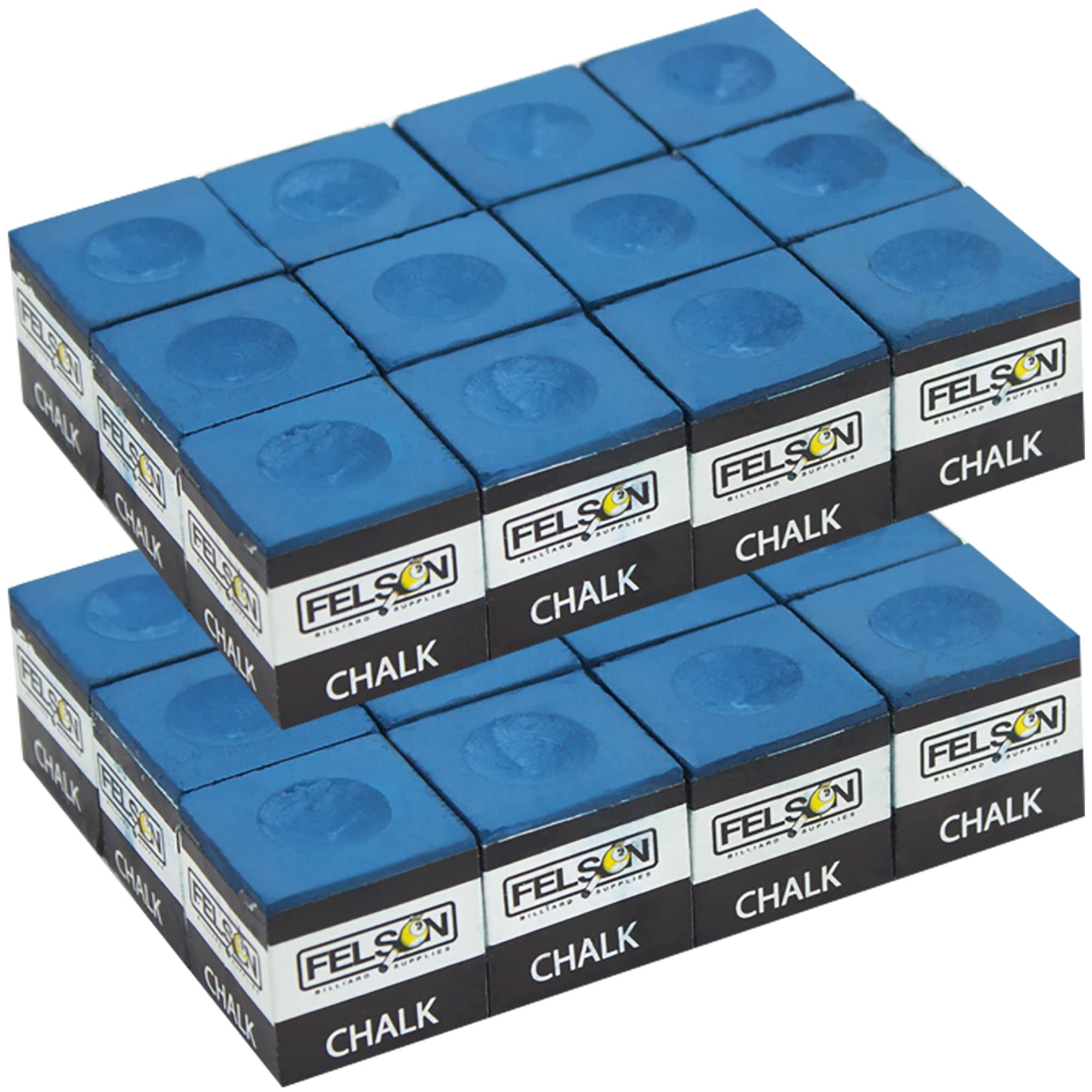 Felson Billiards Supplies Pool Chalk 24 Pack, Blue Pool Table