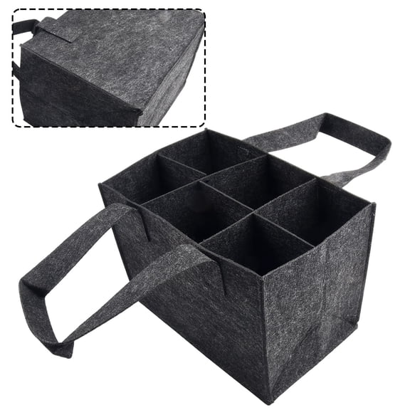 Felt 6-Grid Beer Wine Protective Handbag Storage Bag For Wedding Party Ing Gray YIWEI