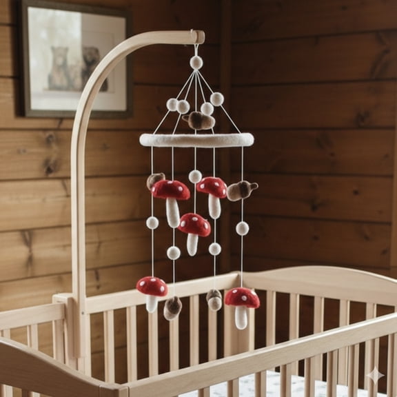 Felt Baby Mobile - Mushrooms and Acorns