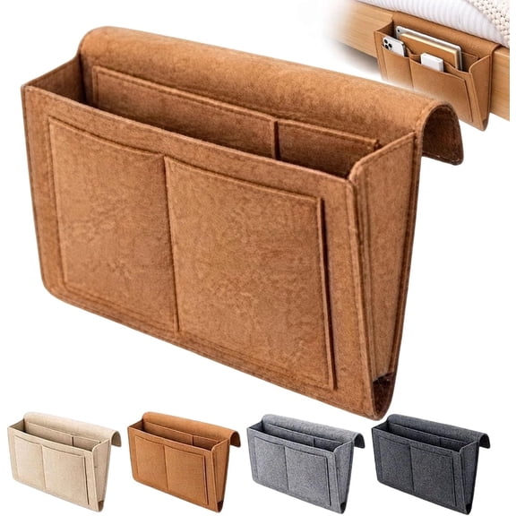 Felt Bedside Caddy Organizer, Hanging Bedside Storage Bag Organizer with Multiple Pockets for Bed, Bunk Bed, Dorm Room and Sofa