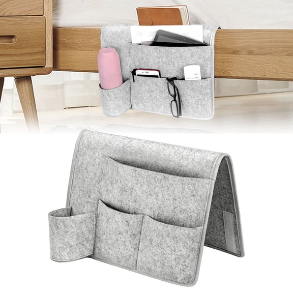 Felt Bedside Caddy with Pocket, Hanging Organizer Bag, Bedside Storage Organizer, Bedside Storage Bag for Rooms, Bedside Storage Caddy with Pocket for Bed Sofa & Dorm Room 1Pcs