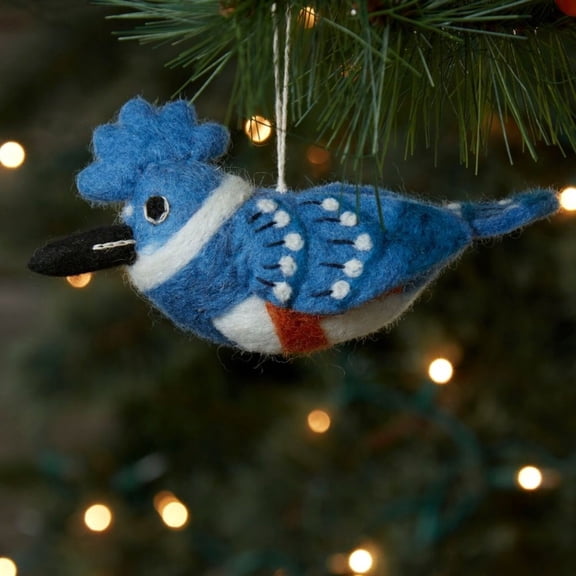 Felt Belted Kingfisher Ornament