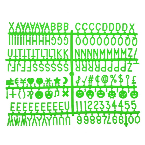 Felt Board Letters, 510 Characters Green 3/4" Letters Numbers Symbols Changeable Plastic Message Boards 3Pcs