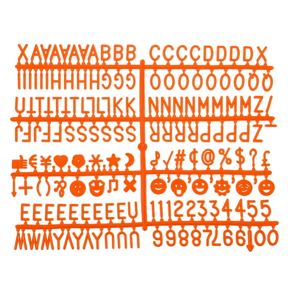 Felt Board Letters, 510 Characters Orange 3/4" Letters Numbers Symbols Changeable Plastic Message Boards 3Pcs